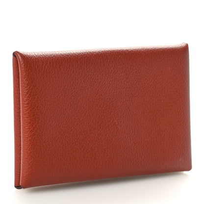 Hermes Evercolor Calvi Card Case Sienne 3 of 7