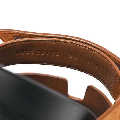 Hermes Suede Goatskin Womens Chypre Sandals 38 Naturel 38 10 of 16