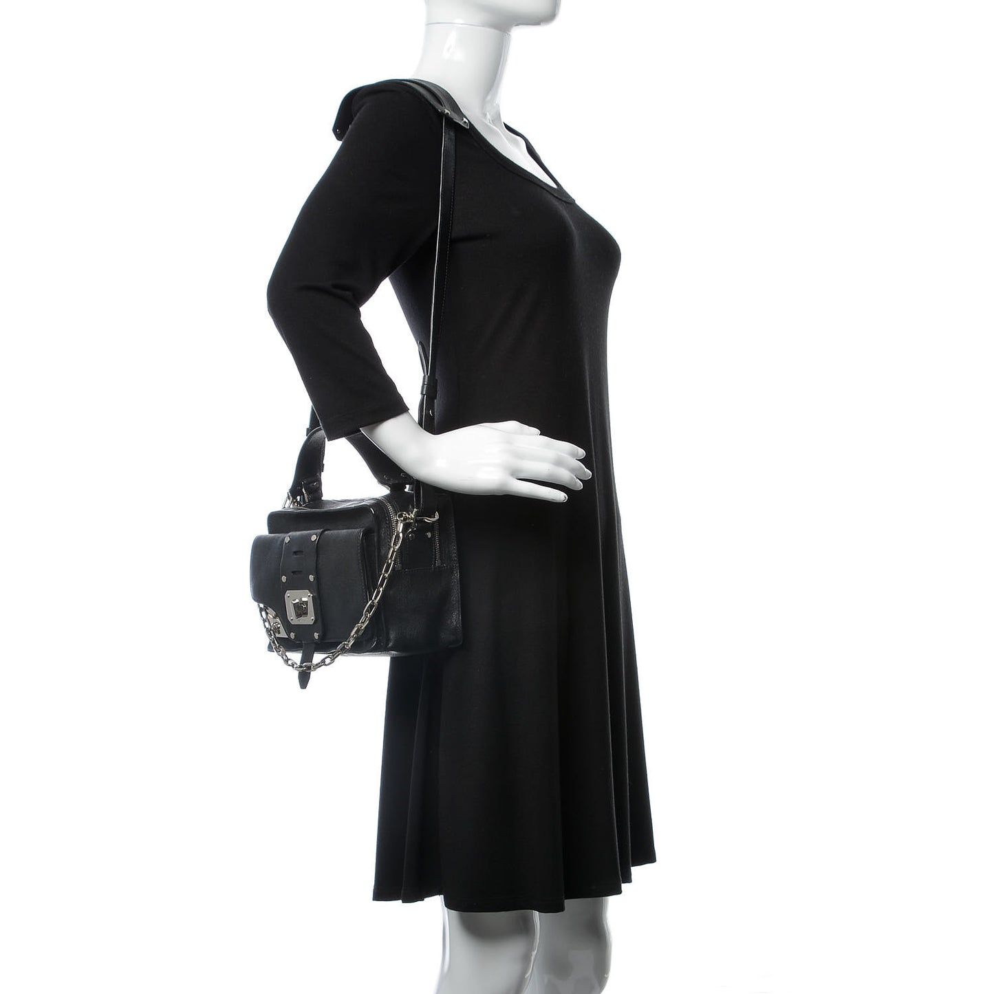 Goatskin Small Stardvst Satchel Black