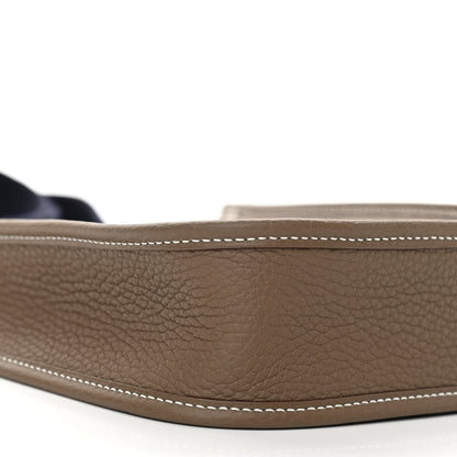 Hermes Taurillon Clemence Amazone Evelyne TPM Etoupe Bleu Indigo 9 of 11