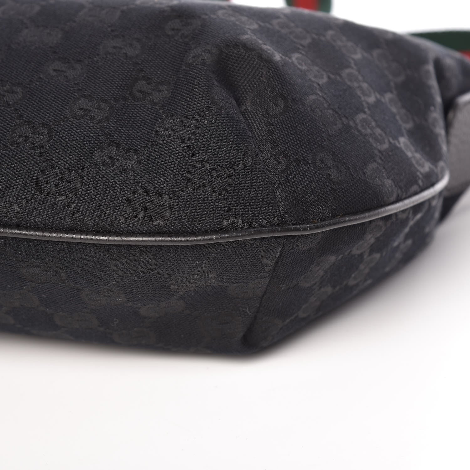 Gucci Monogram Web Medium Half Moon Hobo Black 9 of 9