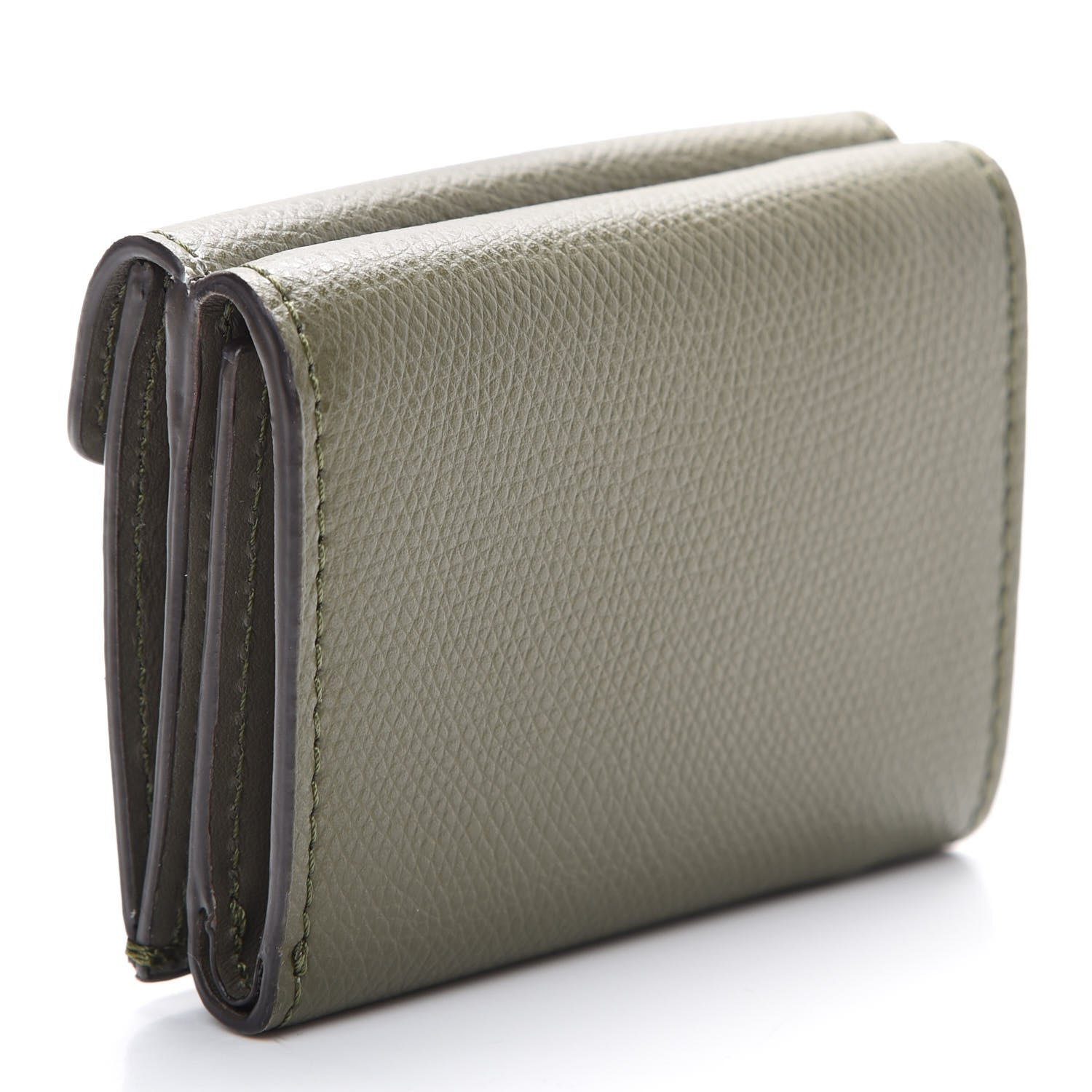 Fendi Vitello Cruise F is Fendi Micro Tri-Fold Envelope Wallet Asparago 2 of 7