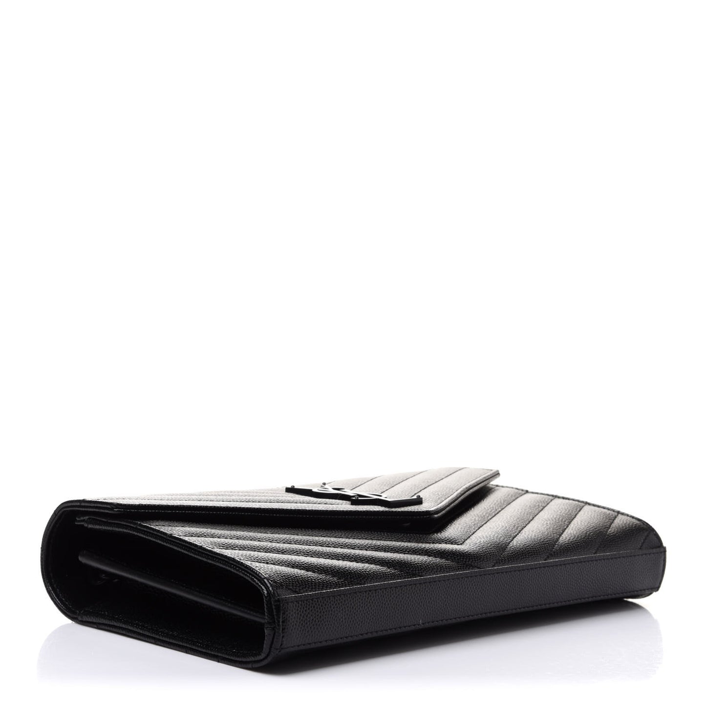 Grain De Poudre Matelasse Chevron Monogram Chain Wallet Black