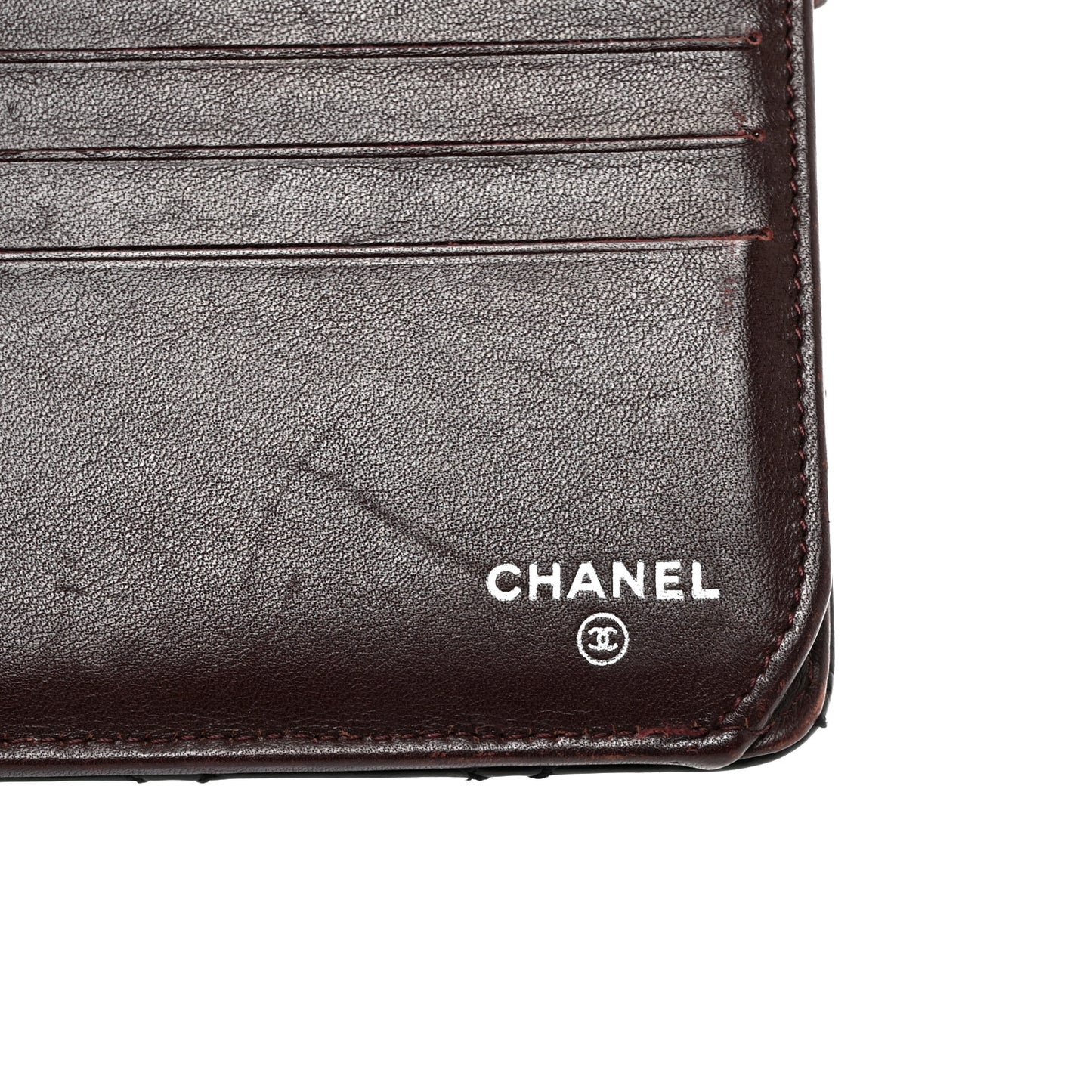 Lambskin Stitched Mademoiselle French Wallet Black