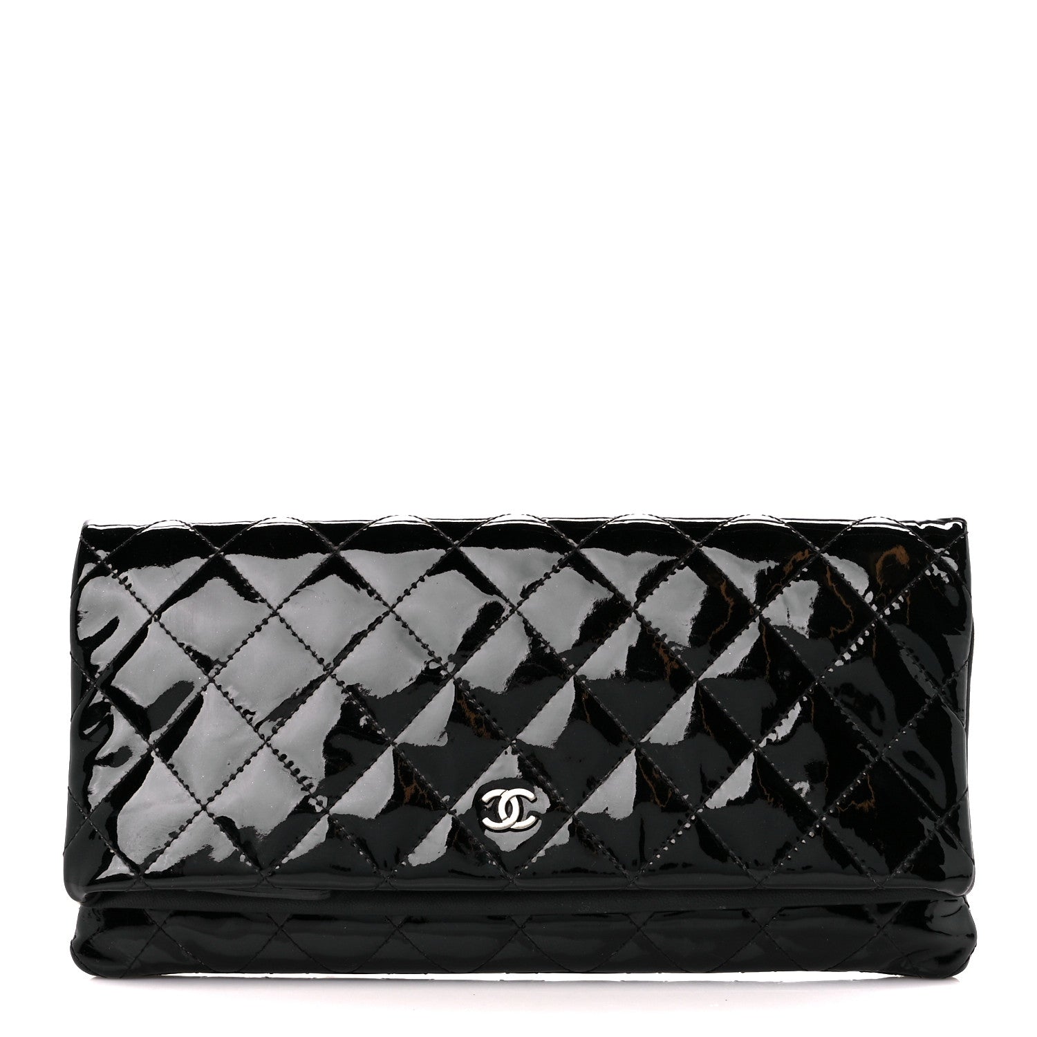 Chanel Patent Calfskin Quilted Beauty CC Clutch Black 1 of 12