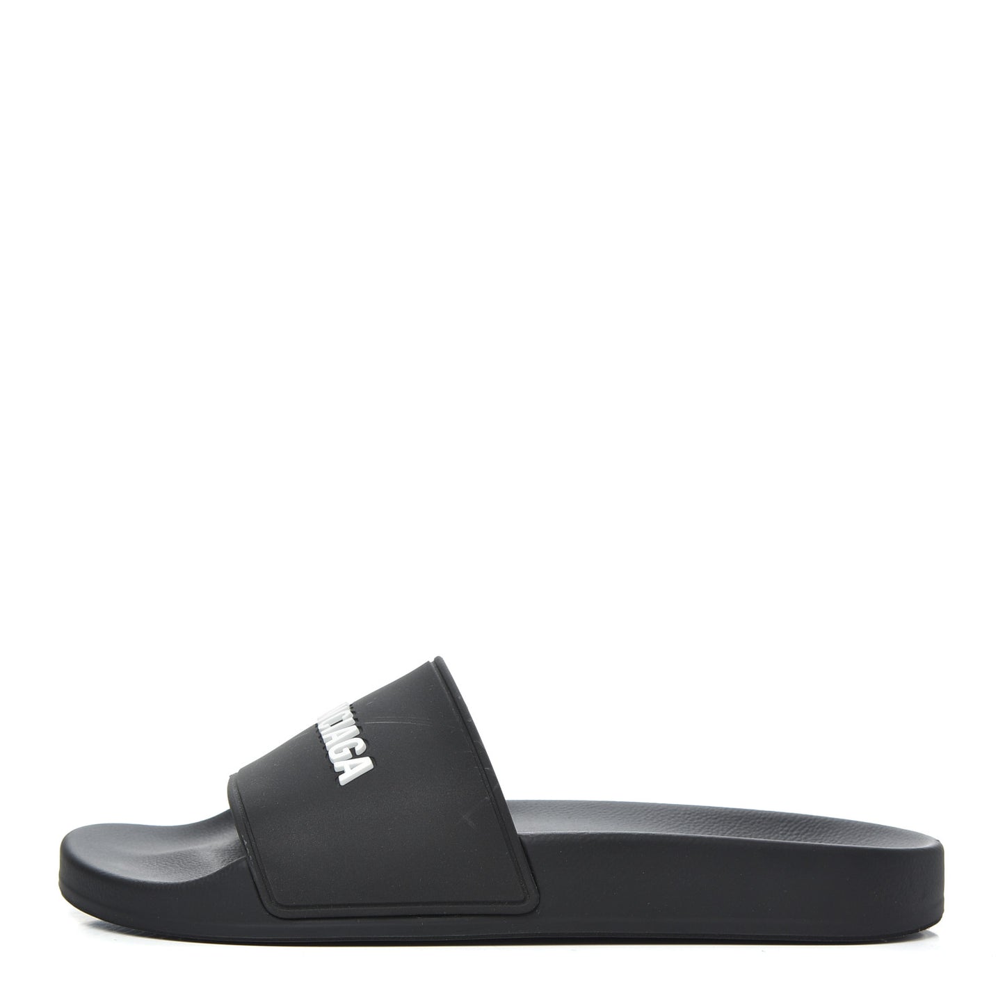 PVC Logo Womens Pool Slide Sandals 38 Black White