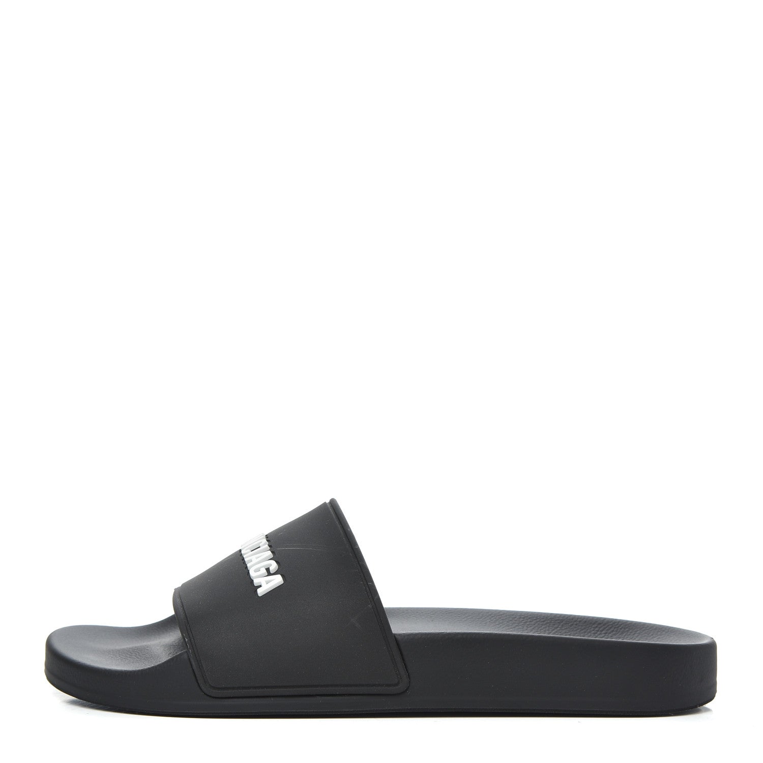 Balenciaga PVC Logo Womens Pool Slide Sandals 38 Black White 1 of 14