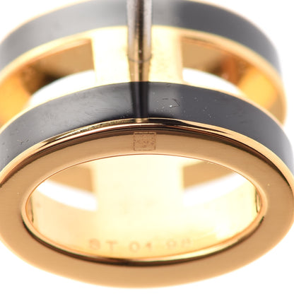 Hermes Gold Lacquered Pop H Earrings Black 4 of 8