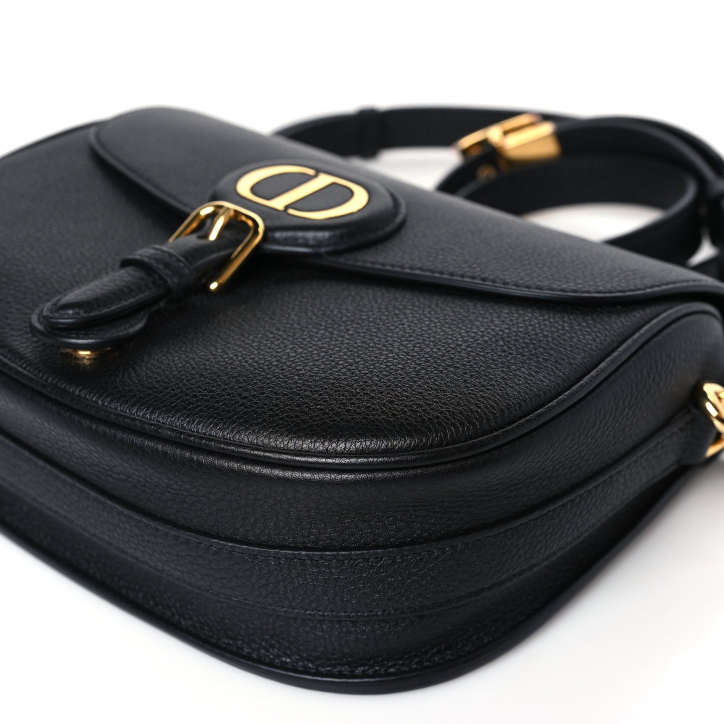 Grained Calfskin Medium Bobby Flap Black