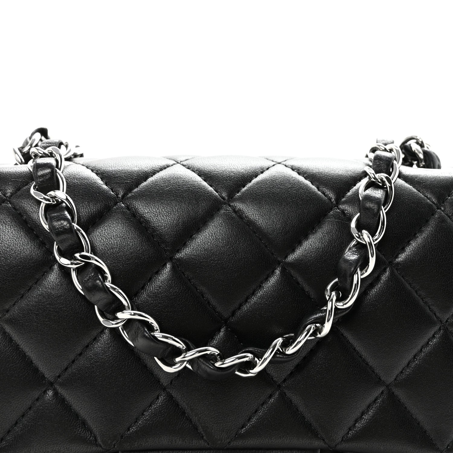 Chanel Lambskin Quilted Mini Square Flap Black 8 of 11