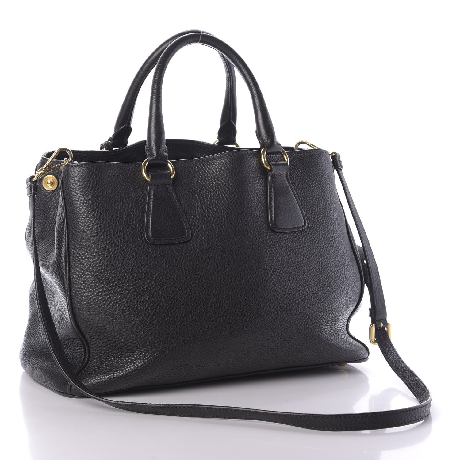 Prada Vitello Daino Tote Black 3 of 9