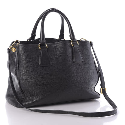 Prada Vitello Daino Tote Black 3 of 9
