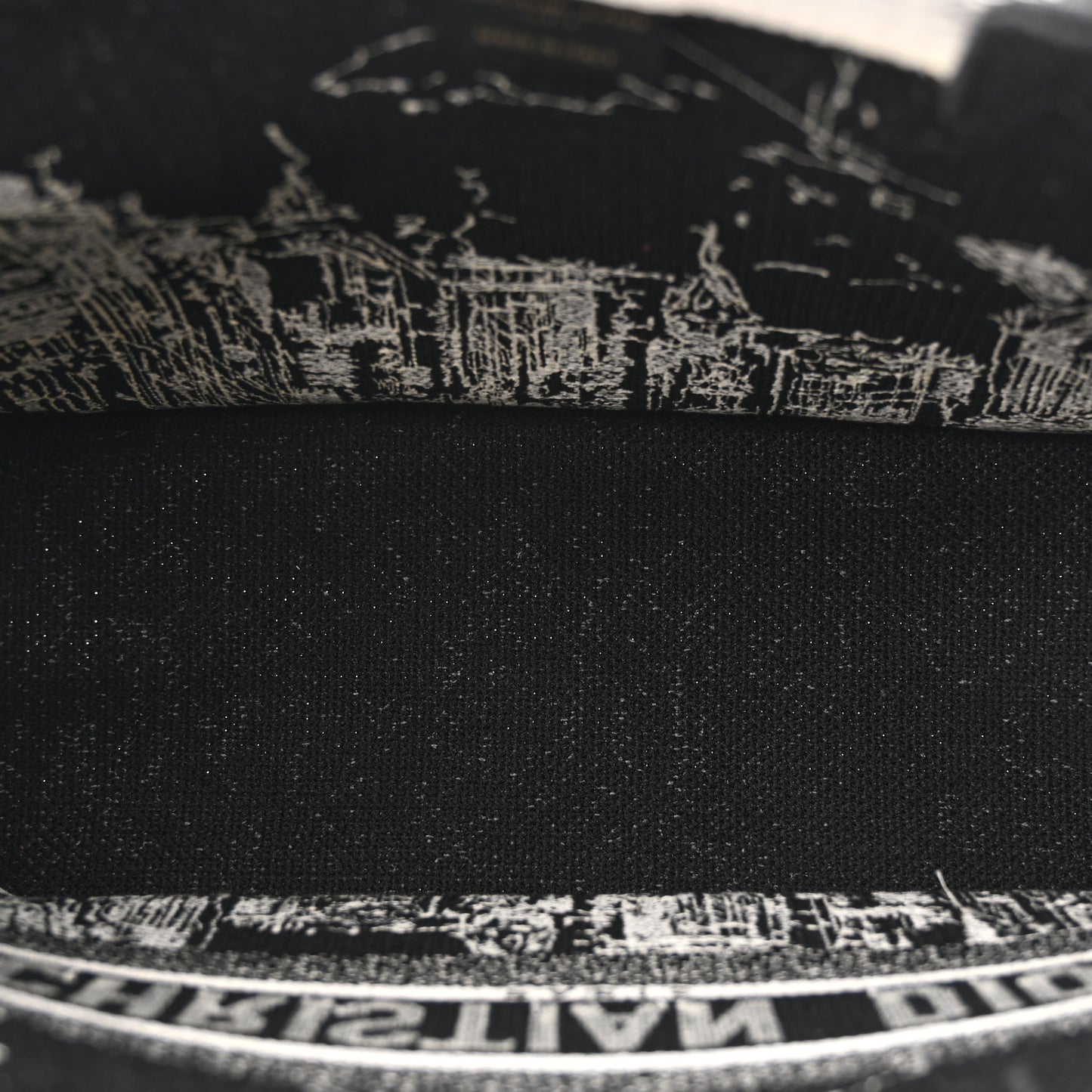 Canvas Embroidered Medium New York Book Tote Black White