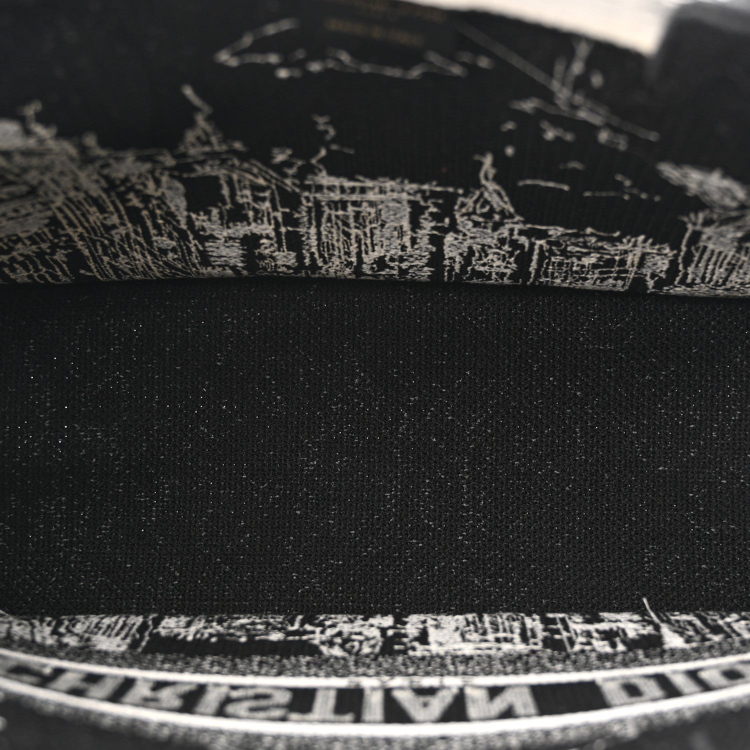 Christian Dior Canvas Embroidered Medium New York Book Tote Black White 5 of 12