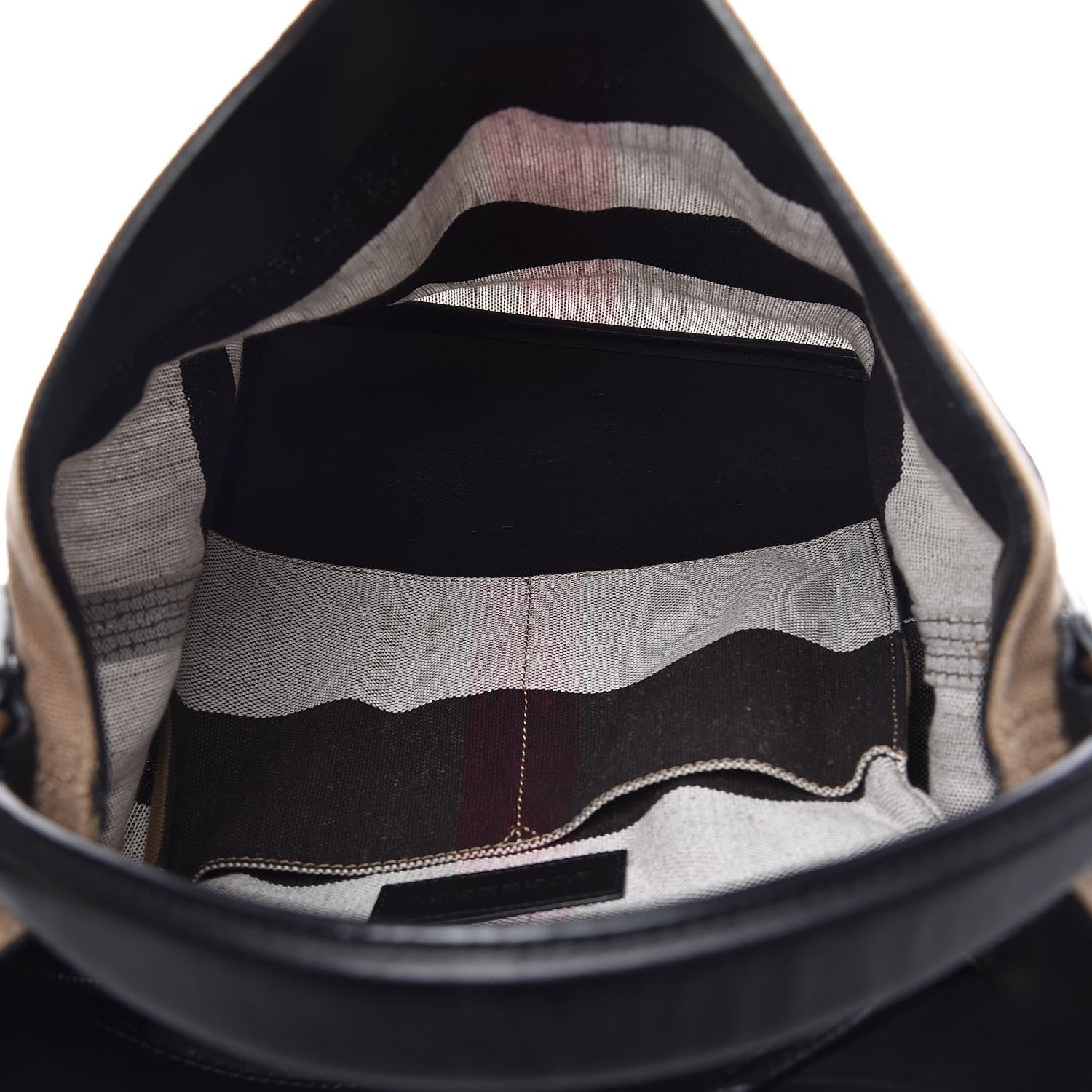 Burberry Canvas Mega Check Medium Ashby Hobo Black 6 of 10