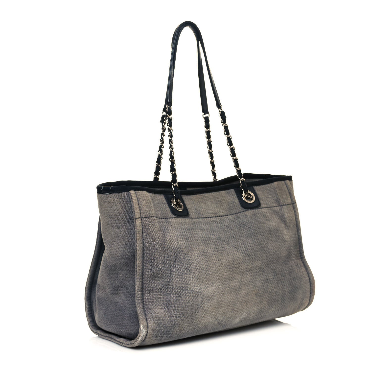 Chanel Canvas Small Deauville Tote Grey 3 of 11