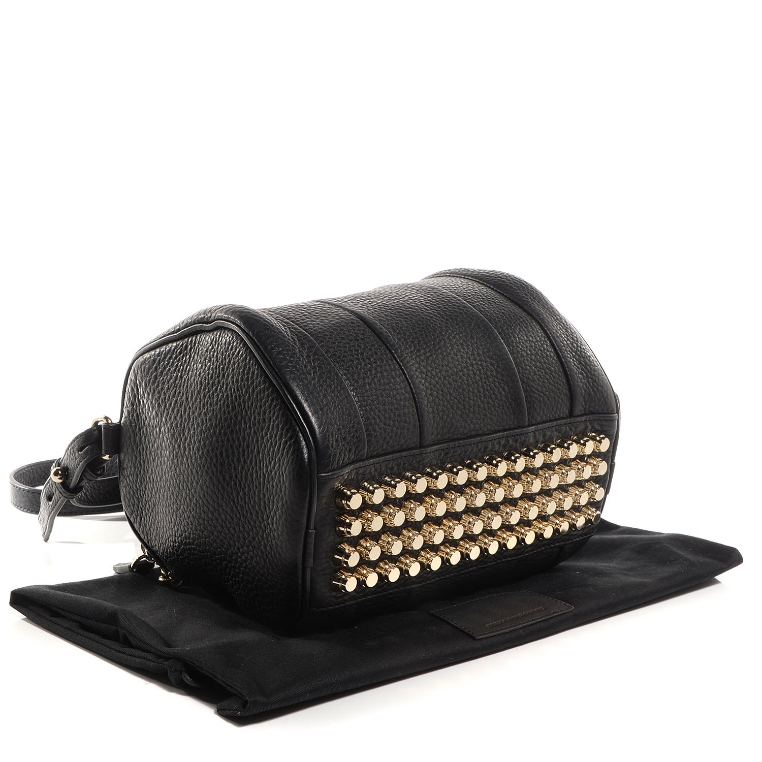 Alexander Wang Pebbled Leather Rockie Black w Pale Gold Hardware 4 of 9