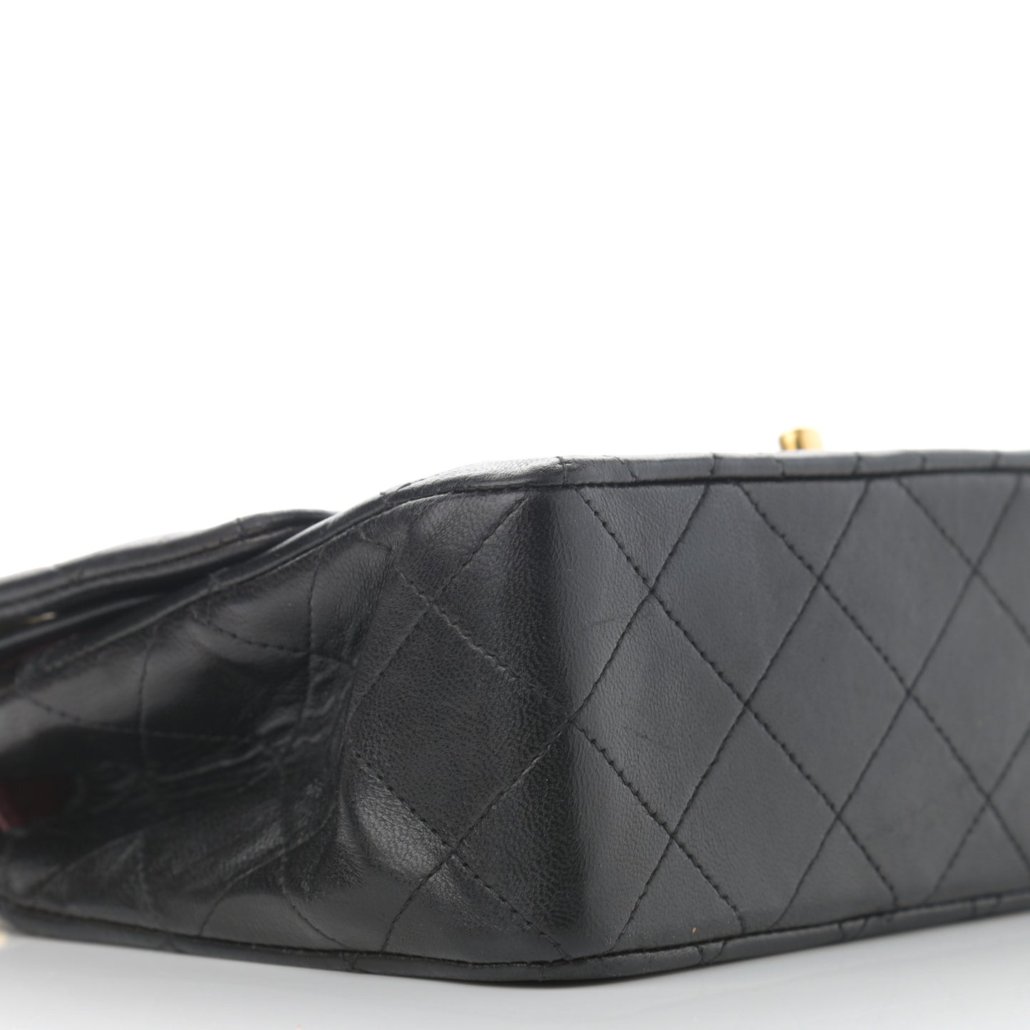 Lambskin Quilted Small Double Flap Black