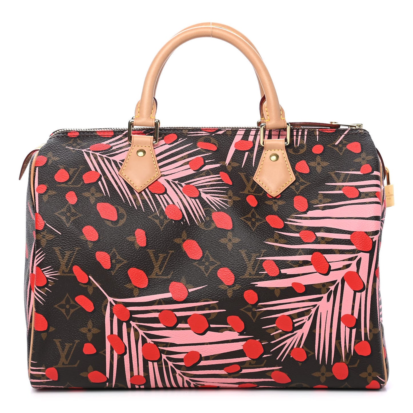 Monogram Jungle Dots Speedy 30 Sugar Pink Poppy