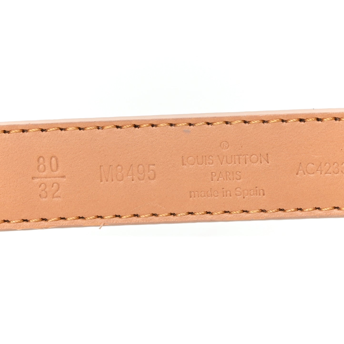 Calfskin Monogram Dune 20mm LV Iconic Reversible Belt 80 32 Sandy