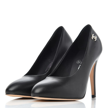 Chanel Lambskin CC Pumps 35 Black 3 of 16