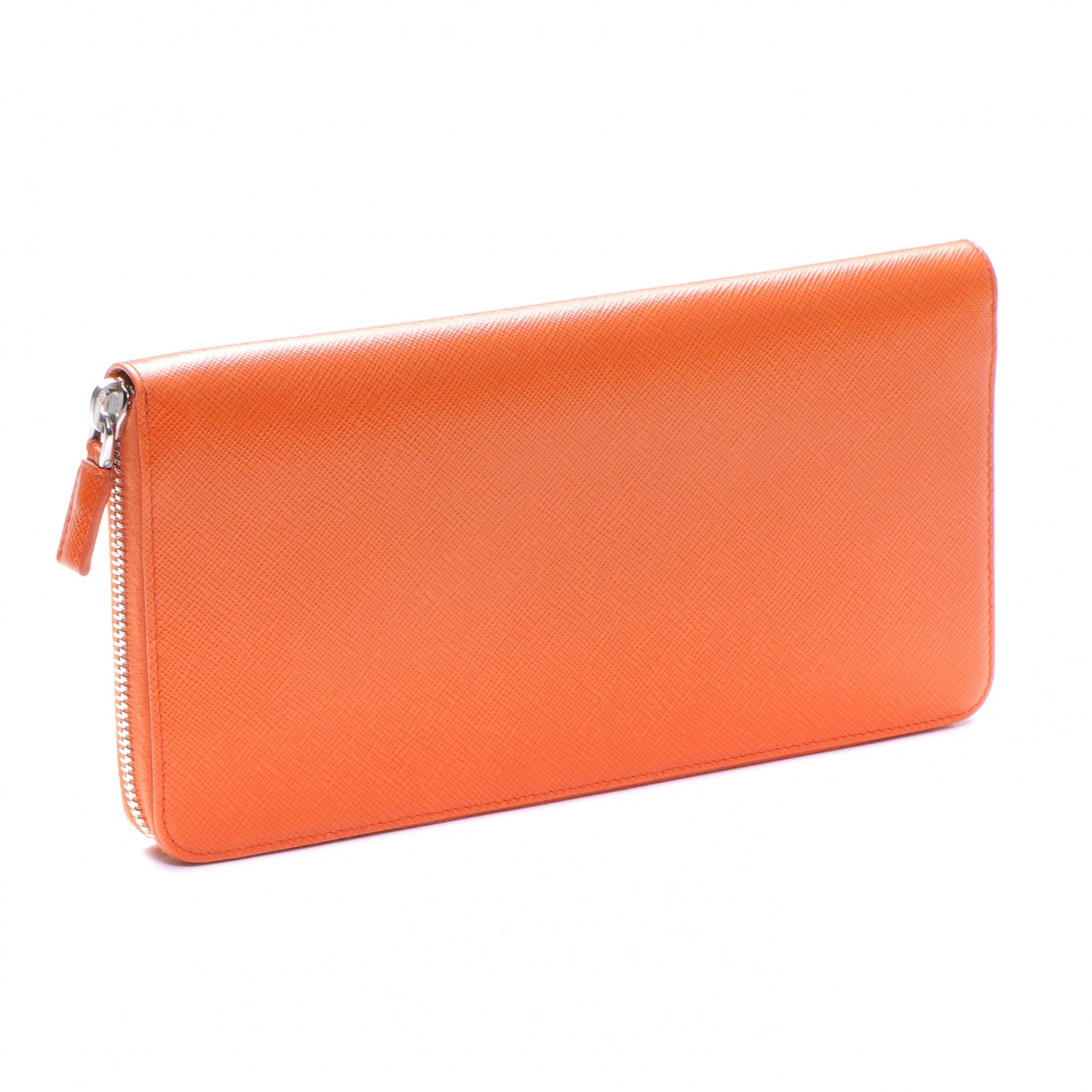 Prada Saffiano Continental Wallet Papaya 3 of 8