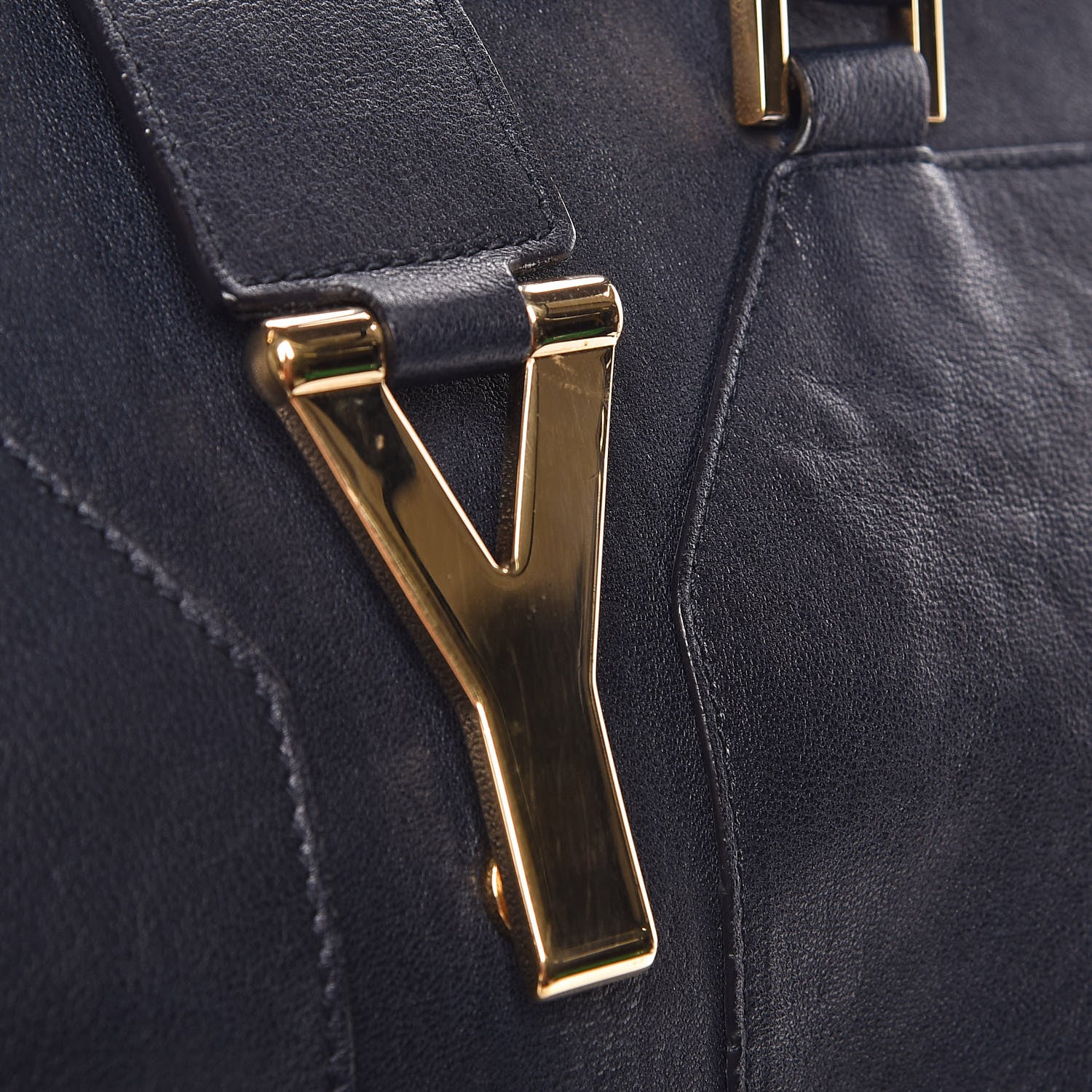 Saint Laurent Sheepskin Medium Cabas ChYc Navy 10 of 15