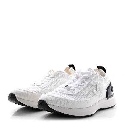 Chanel Fabric Logo Sneakers 36.5 White 3 of 12