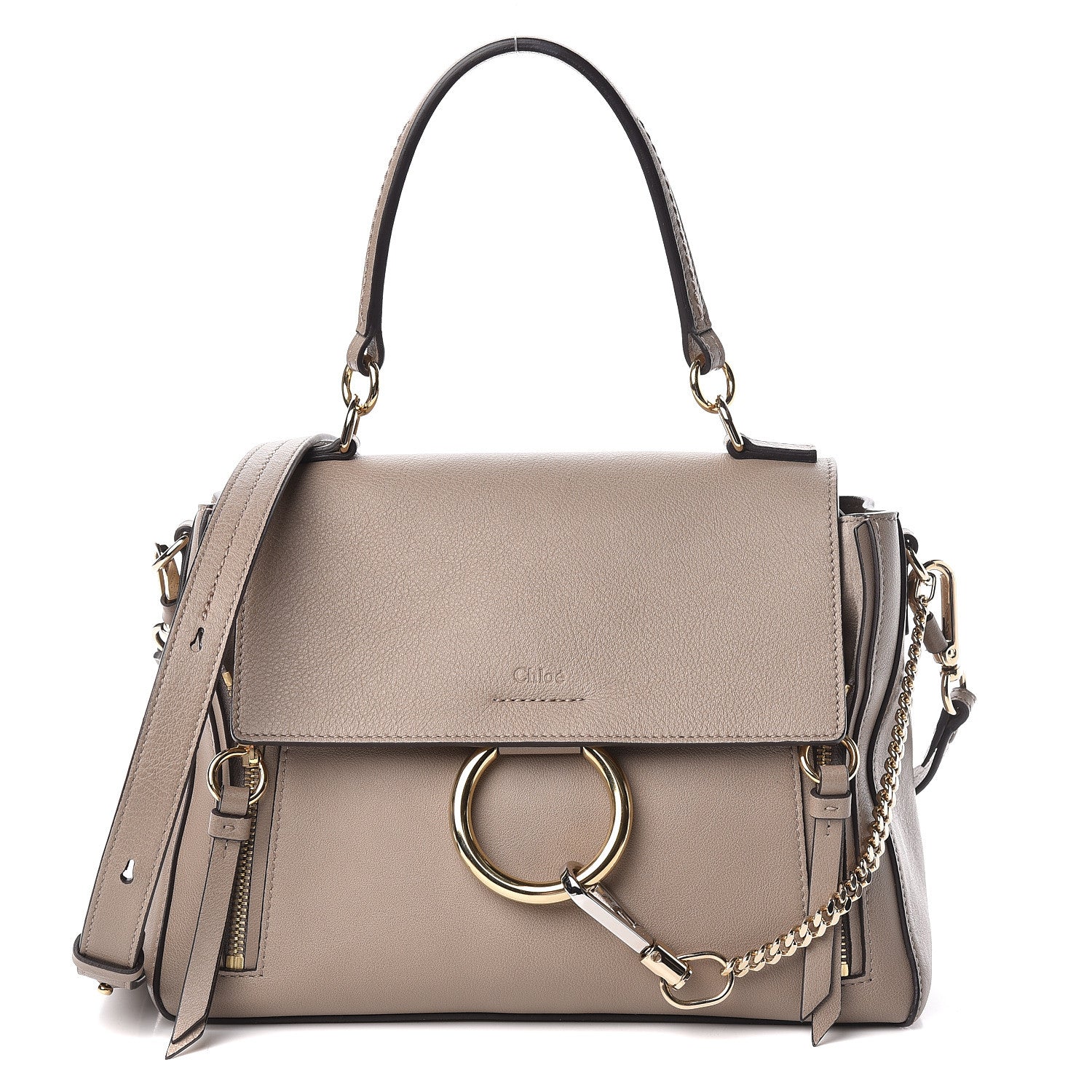 Chloe Calfskin Small Faye Day Shoulder Bag Motty Grey 1 of 10