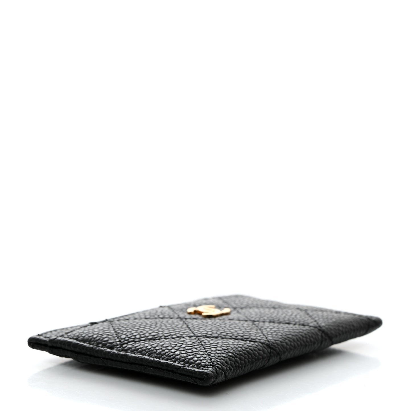 Caviar Quilted Card Holder Black