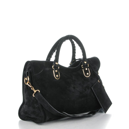 Balenciaga Baby Daim Gold Metallic Edge Hardware City Black 3 of 8