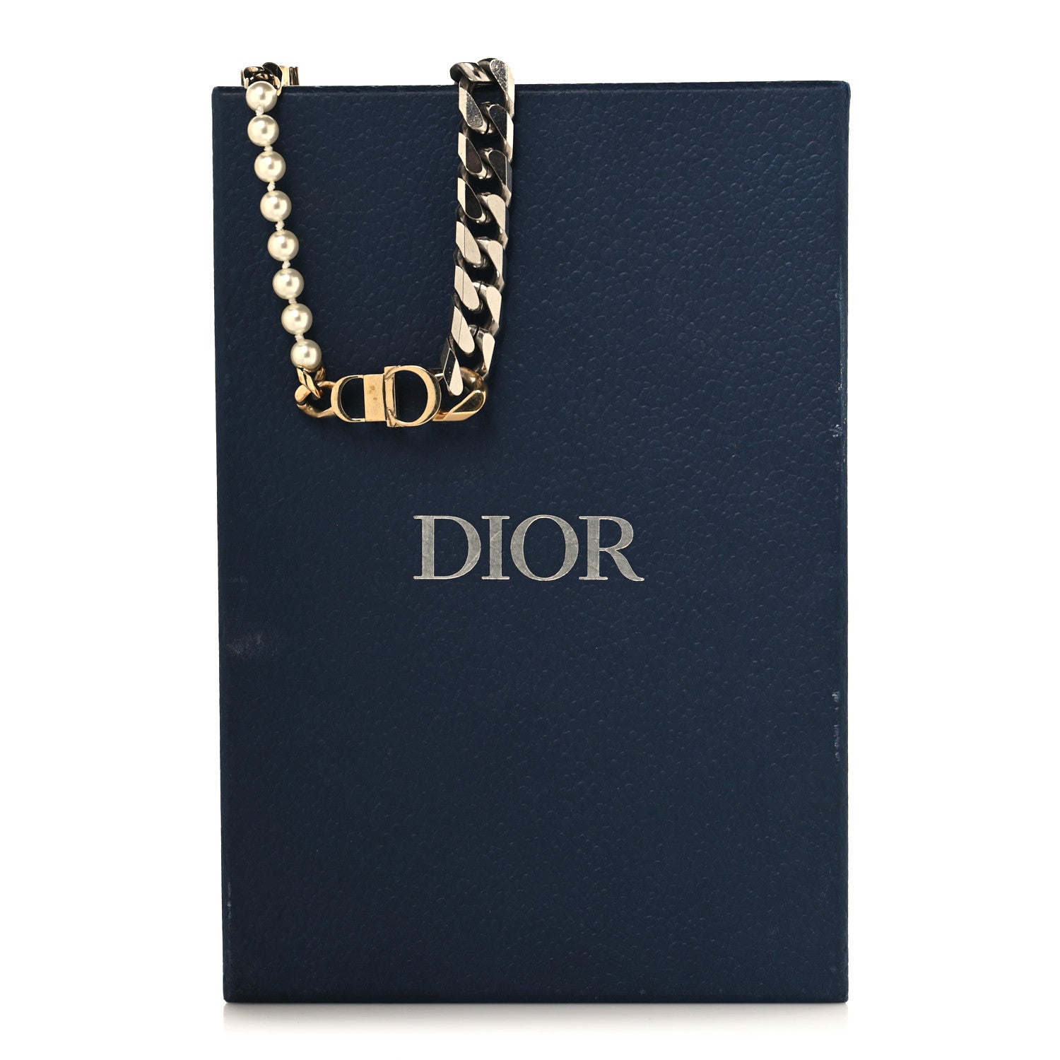 Christian Dior Metal Pearl Danseuse Etoile Chain Choker Necklace Gold Silver 6 of 6