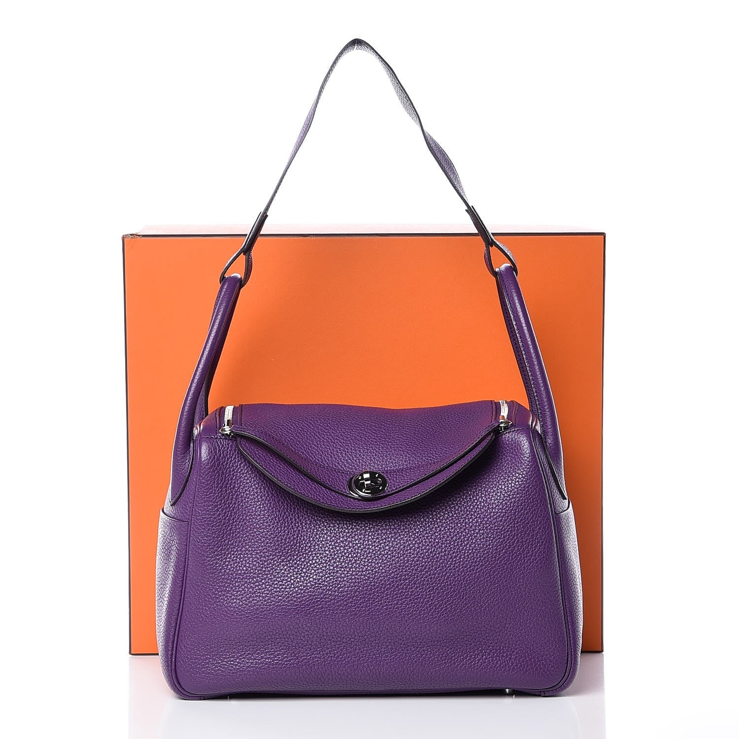 Hermes Taurillon Clemence Eclat Lindy 30 Ultraviolet Bleu Obscur 11 of 11