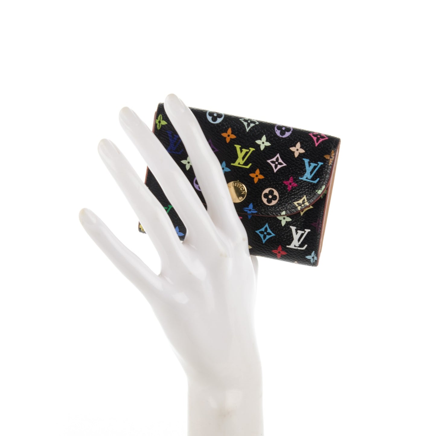 Monogram Multicolor Business Card Holder Black