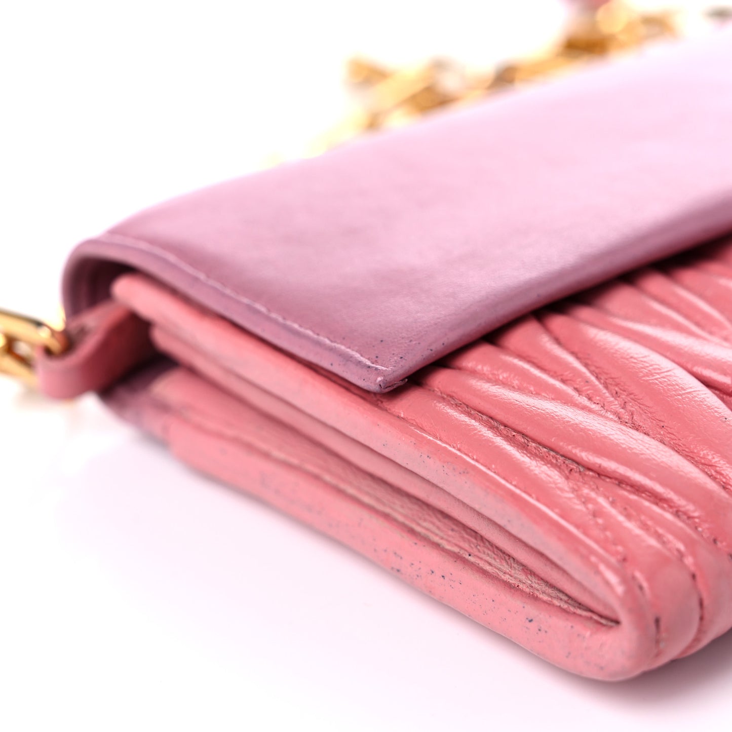 Nappa Matelasse Bicolor Wallet On Chain Loto Orchide