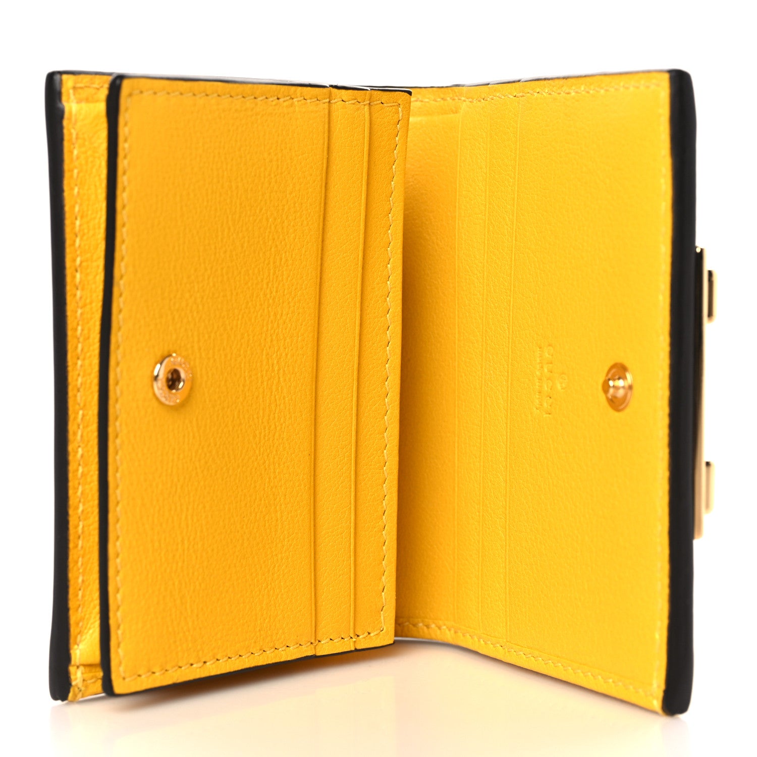 Gucci Wonka Grain Calfskin GG Monogram Embossed Card Case Wallet Stone Topaz 5 of 8