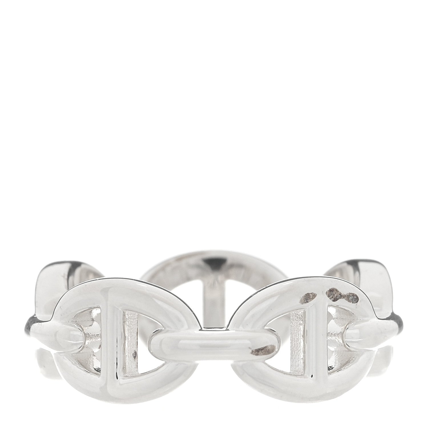Hermes Sterling Silver PM Chaine d'Ancre Enchainee Band Ring 53 6.25 3 of 5