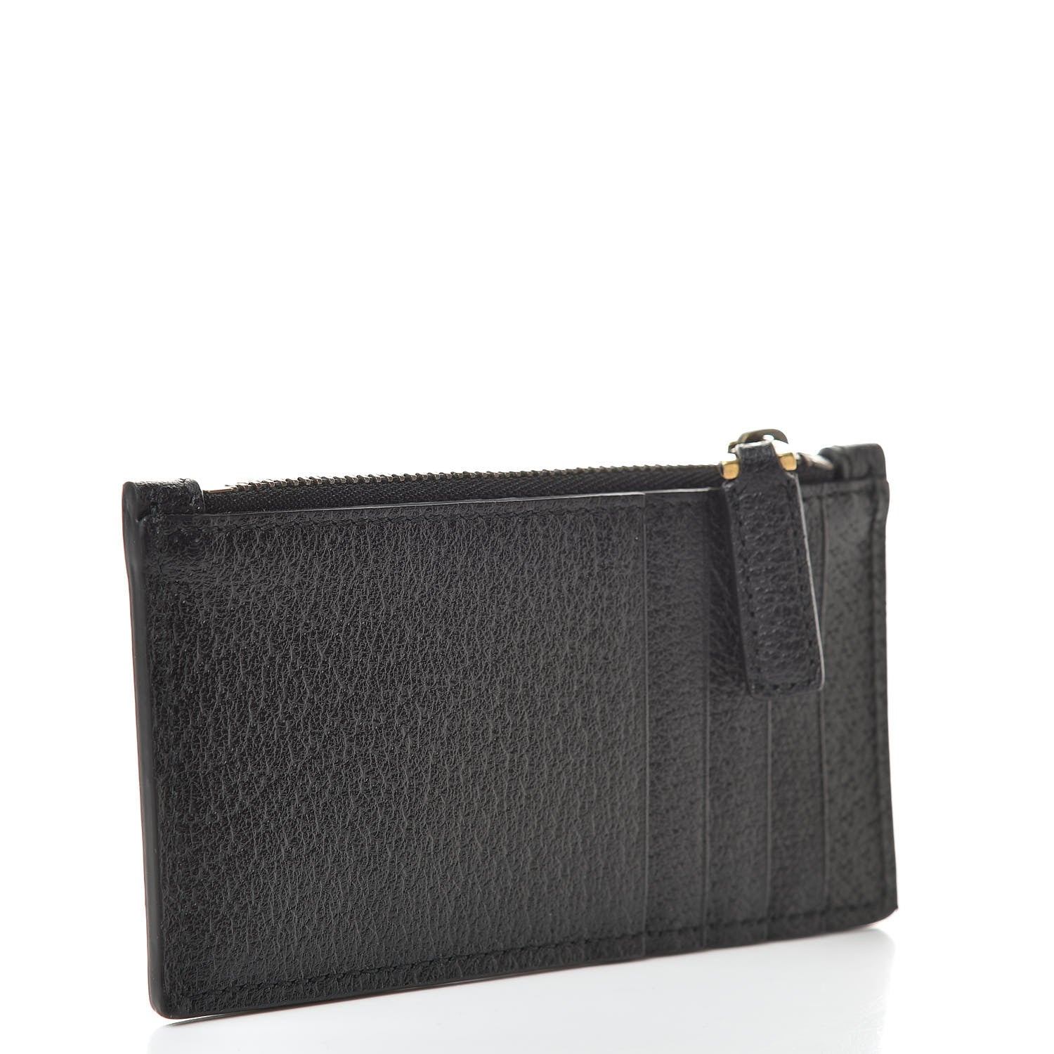 Gucci Dollar Calfskin Boar Effect Web Coin Case Card Holder Black 3 of 7