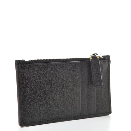 Gucci Dollar Calfskin Boar Effect Web Coin Case Card Holder Black 3 of 7