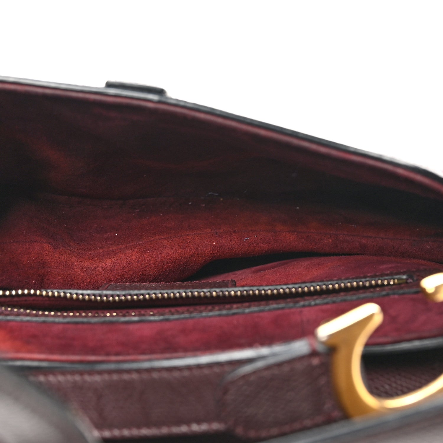 Christian Dior Grained Calfskin Saddle Bag Burgundy 5 of 13