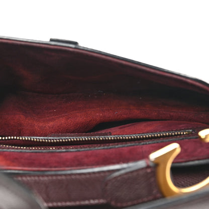 Christian Dior Grained Calfskin Saddle Bag Burgundy 5 of 13