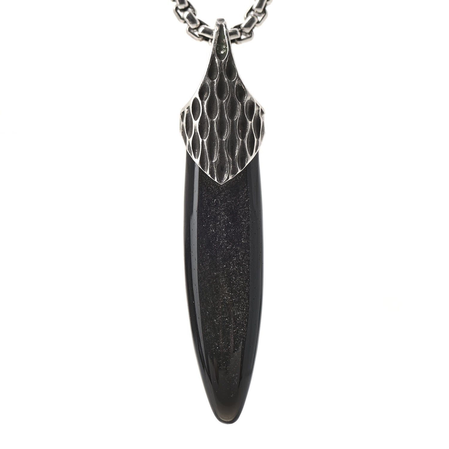 John Hardy Sterling Silver Black Obsidian Legends Naga Pendant Necklace 4 of 5