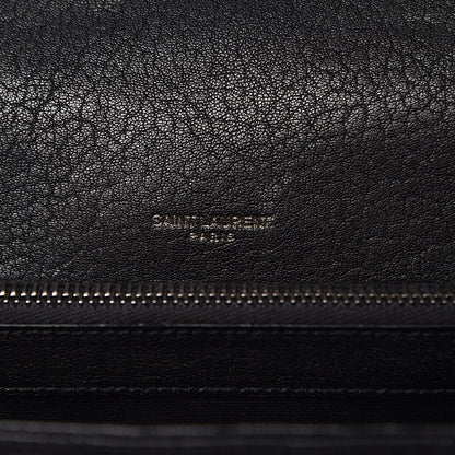 Saint Laurent Sheepskin Matelasse Chevron Monogram Large College Satchel Black 7 of 8
