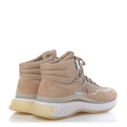 Chanel Fabric Suede Womens CC Sneakers 40 Beige 4 of 10