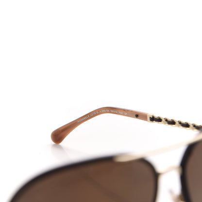 Chanel Metal Polarized Pilot Winter Sunglasses 4219-Q Brown 6 of 8