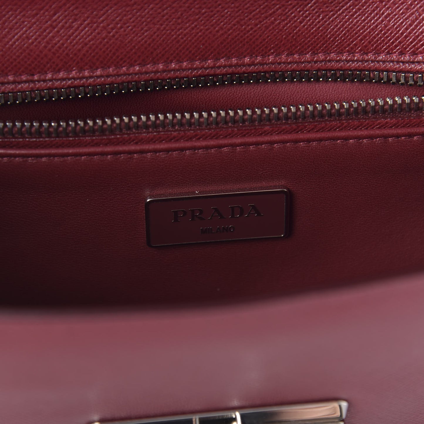 Saffiano Lux Sound Clutch Cherry