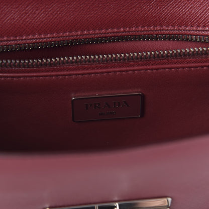Prada Saffiano Lux Sound Clutch Cherry 8 of 10