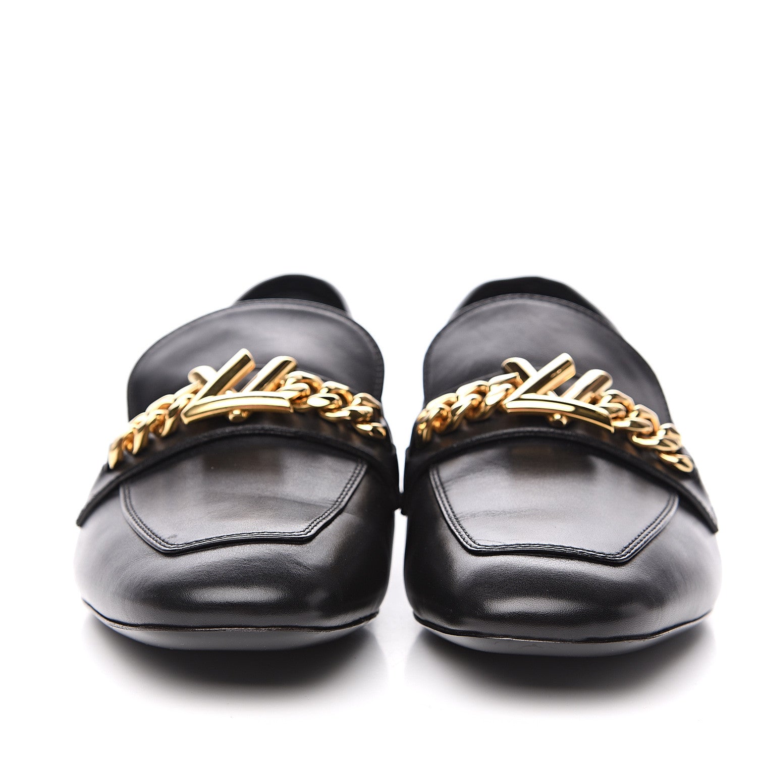 Louis Vuitton Calfskin Upper Case Flat Loafer 39 Black 2 of 8