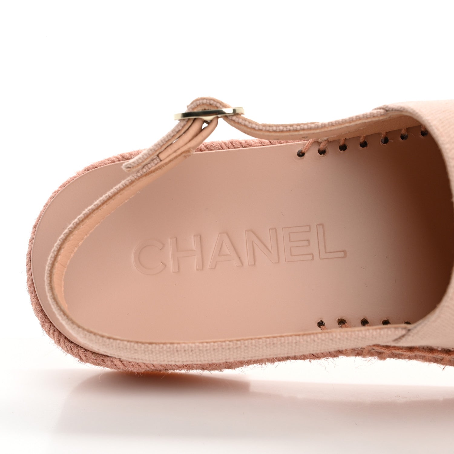 Chanel Canvas Strass CC Espadrille Slingback Sandals 39 Pink 7 of 10