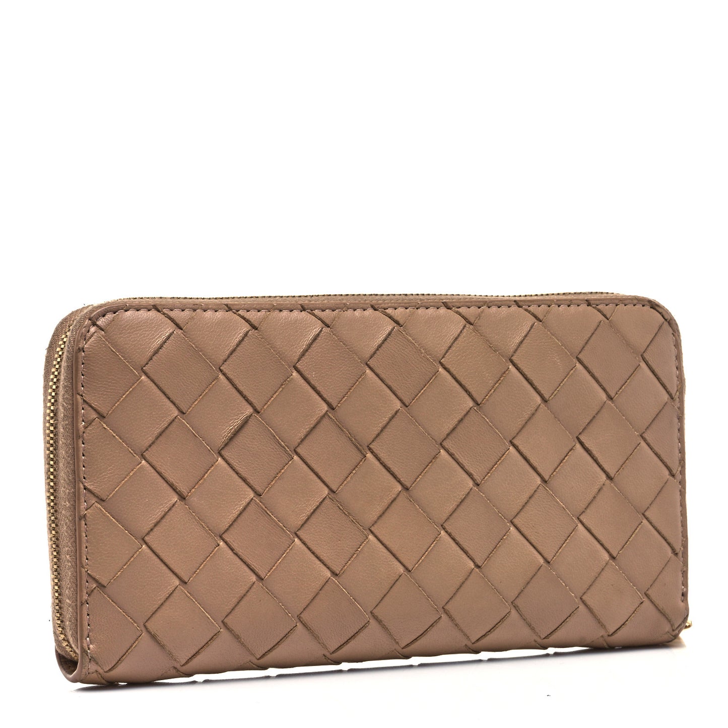 Nappa Intrecciato Zip Around Wallet Petale
